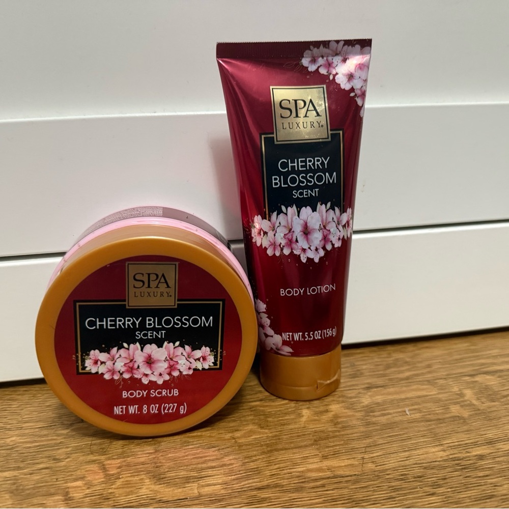 Cherry Blossom Scent Body Scrub and Lotion Set